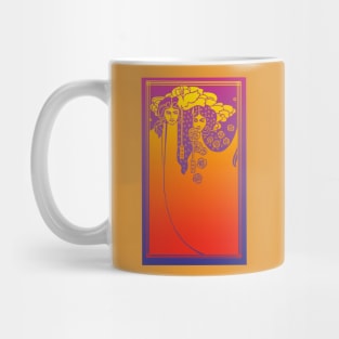 Art Nouveau Ladies (orange on purple) Mug